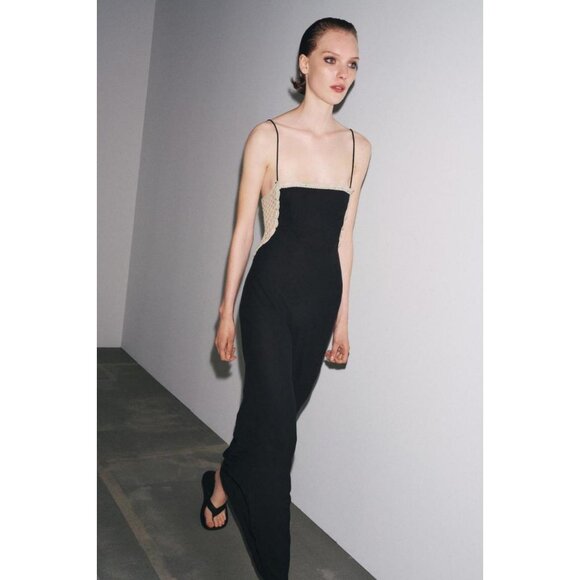 ZARA CONTRAST CROCHET DRESS - Picture 2 of 9